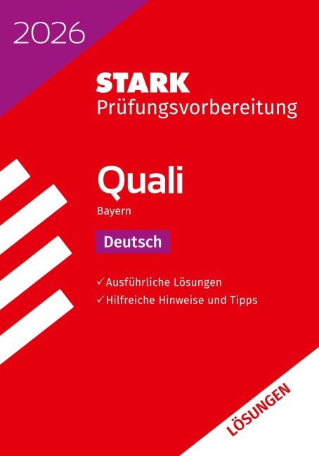 STARK Lösungen zu Deutsch 9. Klasse - Quali Mittelschule 2026 Bayern - Prüfungsvorbereitung - 