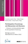 Cover-Bild zum Titel 'Partizipative Forschung mit Menschen mit Demenz - Chancen und Herausforderungen für die qualitative Forschung' von ''