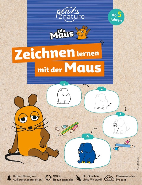 Zeichnen lernen mit der Maus. Zeichenschule für Kinder ab 5 Jahren - 