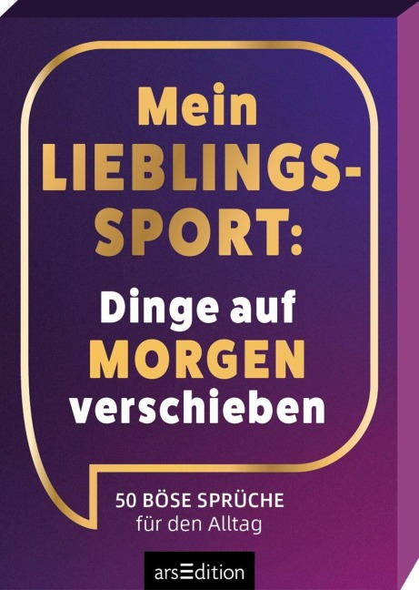 Mein Lieblingssport: Dinge auf morgen verschieben - 
