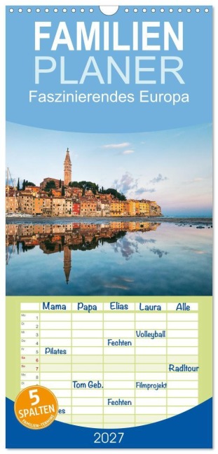 Familienplaner 2027 - Faszinierendes Europa mit 5 Spalten (Wandkalender, 21 x 45 cm) CALVENDO - Stefan L. Beyer