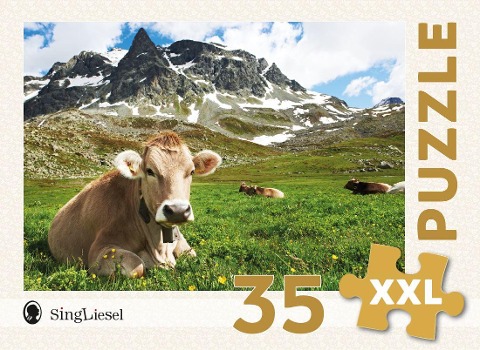 Demenz-Puzzle: Alpen. Das Demenz-Puzzle-Spiel mit 35 Puzzle-Teilen im XXL-Format. - 