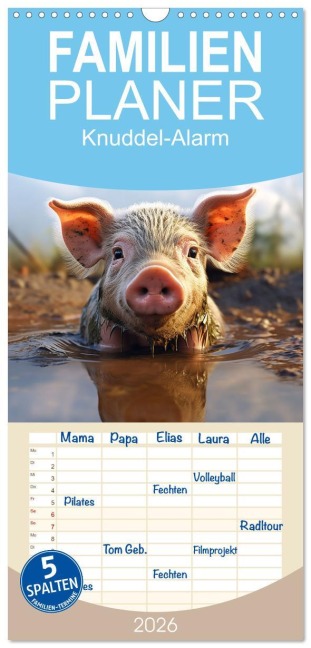 Familienplaner 2026 - Knuddel-Alarm mit 5 Spalten (Wandkalender, 21 x 45 cm) CALVENDO - Cathrin Illgen