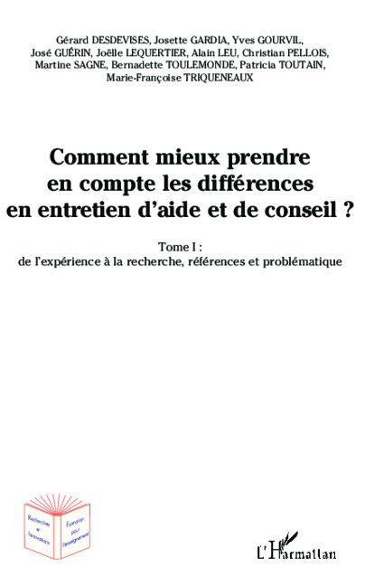 Comment mieux prendre en compte les différences en entretien d'aide et de conseil ? - Desdevises, Guerin, Pellois, Gardia, Gourvil