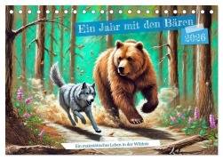 Cover-Bild zum Titel 'Ein Jahr mit den Bären - Ein majestätisches Leben in der Wildnis (Tischkalender 2026 DIN A5 quer), CALVENDO Monatskalender' von 'Anja Frost'