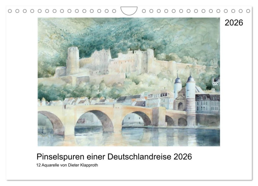 Pinselspuren einer Deutschlandreise - 12 Aquarelle von Dieter Klapproth (Wandkalender 2026 DIN A4 quer), CALVENDO Monatskalender - Dieter Klapproth