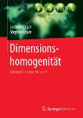 Cover-Bild zum Titel 'Dimensionshomogenität' von 'Jochem Unger, Stephan Leyer'
