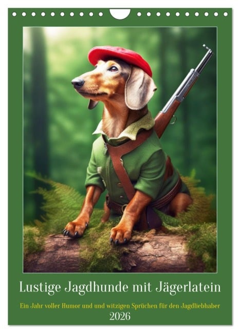 Lustige Jagdhunde mit Jägerlatein (Wandkalender 2026 DIN A4 hoch), CALVENDO Monatskalender - Peter Rübsamen