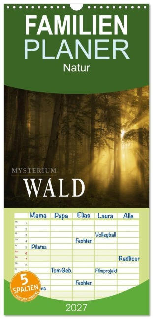 Familienplaner 2027 - Mysterium Wald mit 5 Spalten (Wandkalender, 21 x 45 cm) CALVENDO - Norbert Maier