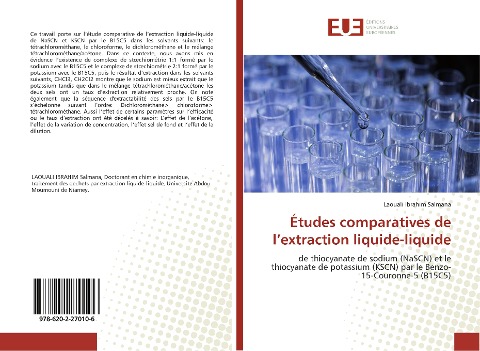 Études comparatives de l'extraction liquide-liquide - Laouali Ibrahim Salmana
