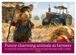 Funny charming animals as farmers (Wall Calendar 2026 DIN A2 landscape), CALVENDO 12 Month Wall Calendar - Peter Ruebsamen
