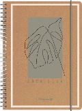 BRUNNEN 1072175024 Wochenkalender Schülerkalender 2023/2024 "Jungle Leaf" 2 Seiten = 1 Woche Blattgröße 14,8 x 21 cm A5 Hardcover-Einband mit Kraftpapierüberzug - 