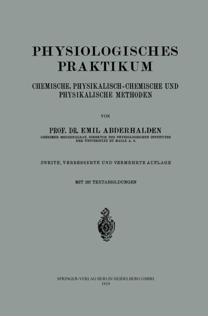 Physiologisches Praktikum - Emil Abderhalden