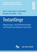 Cover-Bild zum Titel 'Textanfänge' von ''