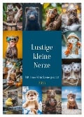 Lustige kleine Nerze (Wandkalender 2025 DIN A2 hoch), CALVENDO Monatskalender - Steffen Gierok-Latniak