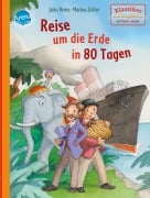 Cover-Bild zum Titel 'Reise um die Erde in 80 Tagen' von 'Jules Verne, Wolfgang Knape'