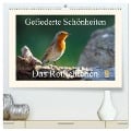 Gefiederte Schönheiten - Das Rotkehlchen (hochwertiger Premium Wandkalender 2025 DIN A2 quer), Kunstdruck in Hochglanz - Rolf Pötsch