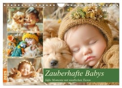 Zauberhafte Babys. Süße Momente mit niedlichen Tieren (Wandkalender 2025 DIN A4 quer), CALVENDO Monatskalender - Rose Hurley