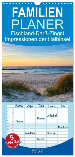 Familienplaner 2027 - Fischland-Darß-Zingst Impressionen der Halbinsel mit 5 Spalten (Wandkalender, 21 x 45 cm) CALVENDO - Daniela Beyer (Moqui)
