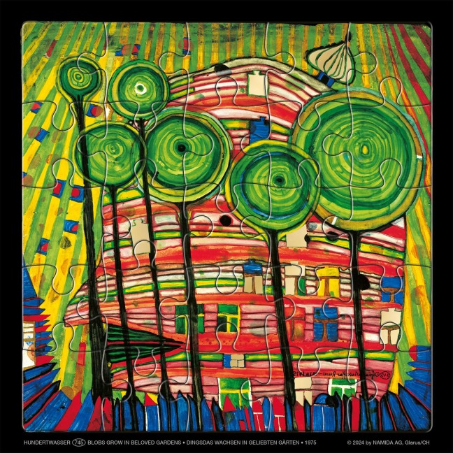 Hundertwasser Puzzle mit Grußkarte - 