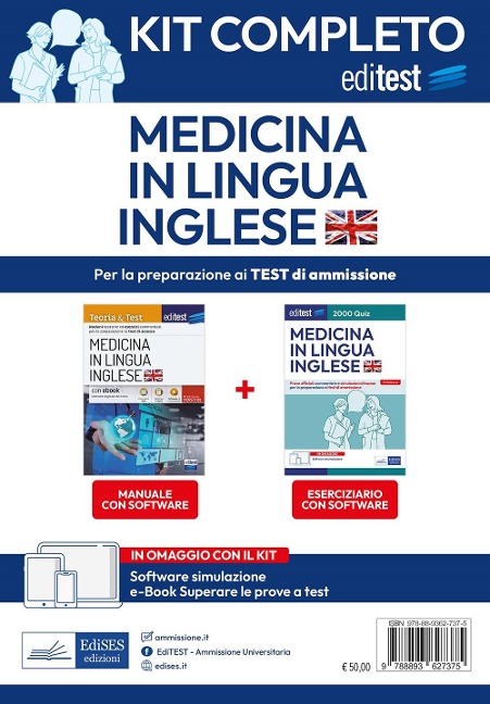 Kit completo EdiTEST Medicina in lingua inglese - 