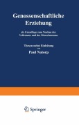 Cover-Bild zum Titel 'Genossenschaftliche Erziehung' von 'Paul Natorp'