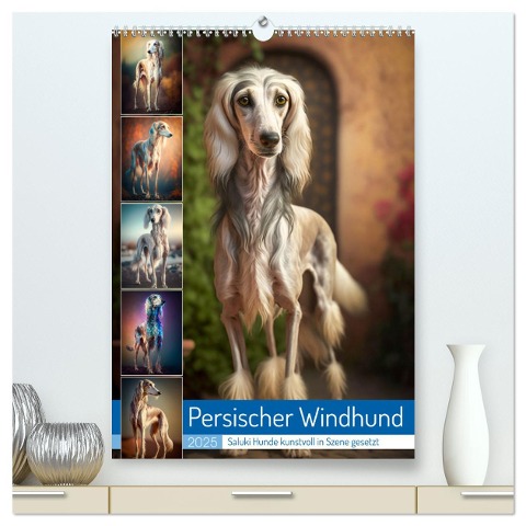 Persischer Windhund (hochwertiger Premium Wandkalender 2025 DIN A2 hoch), Kunstdruck in Hochglanz - Steffen Gierok-Latniak