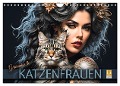 Geheimnisvolle Katzenfrauen (Wandkalender 2025 DIN A4 quer), CALVENDO Monatskalender - Renate Utz