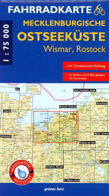 Fahrradkarte Mecklenburgische Ostseeküste Wismar, Rostock - 