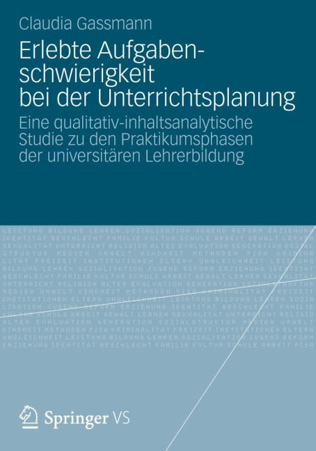 Erlebte Aufgabenschwierigkeit bei der Unterrichtsplanung - Claudia Gassmann
