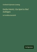 Cover-Bild zum Titel 'Emilia Galotti; Ein Spiel in fünf Aufzügen' von 'Gotthold Ephraim Lessing'