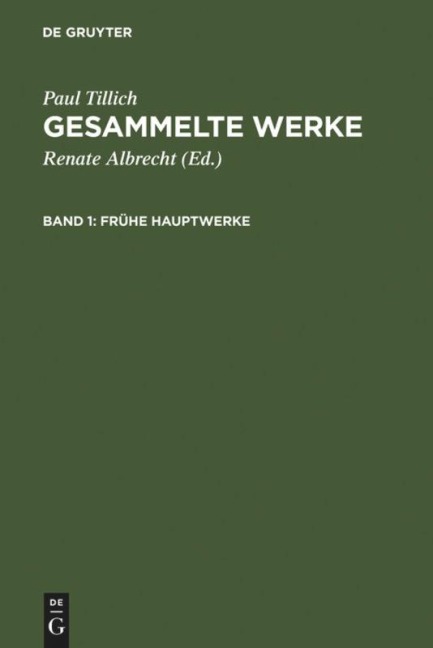 Frühe Hauptwerke - Paul Tillich