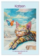 Cover-Bild zum Titel 'Katzen im expressionistischen Stil (Wandkalender 2027 DIN A3 hoch), CALVENDO Monatskalender' von 'Liselotte Brunner-Klaus'