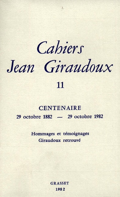 Cahiers numéro 11 - Jean Giraudoux