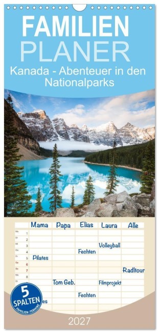Familienplaner 2027 - Kanada - Abenteuer in den Nationalparks mit 5 Spalten (Wandkalender, 21 x 45 cm) CALVENDO - Matteo Colombo