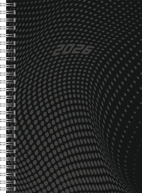 rido/idé 7021804906 | Buchkalender Mod. Timing 1 2026 | A5, Kunststoff, schwarz - 