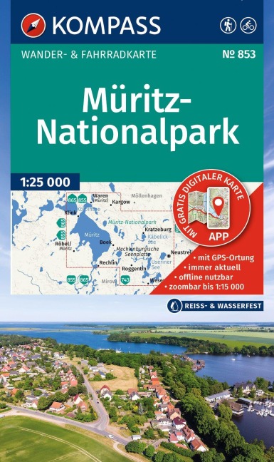 KOMPASS Wanderkarte 853 Müritz-Nationalpark 1:25.000 - 