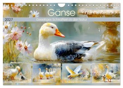 Cover-Bild zum Titel 'Gänse. Geselliges Schnattern in der Natur (Wandkalender 2027 DIN A4 quer), CALVENDO Monatskalender' von 'Rose Hurley'