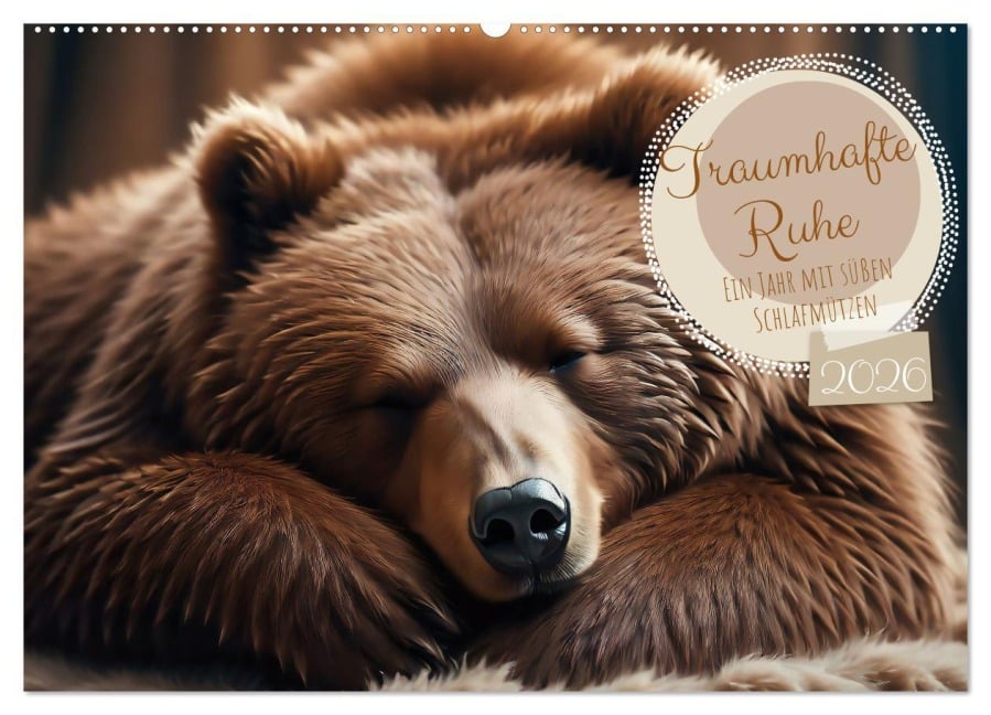 Traumhafte Ruhe - Ein Jahr mit süßen Schlafmützen (Wandkalender 2026 DIN A2 quer), CALVENDO Monatskalender - Sell Pixs:Sell