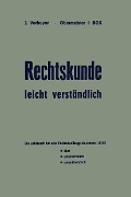 Cover-Bild zum Titel 'Rechtskunde - leicht verständlich' von 'Josef Verheyen'