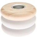 Holz Kerzenhalter Ringe, klein, Weiß, Ø 7,5 cm, H 5,5 cm, für Kerzen Ø 2,4 cm - 