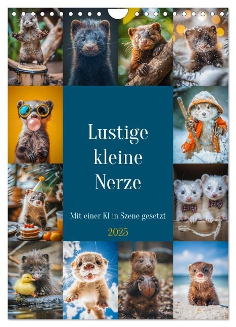 Lustige kleine Nerze (Wandkalender 2025 DIN A4 hoch), CALVENDO Monatskalender - Steffen Gierok-Latniak