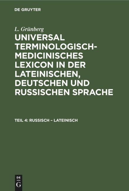 Russisch - Lateinisch - L. Grünberg