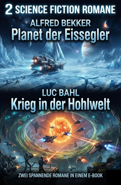2 Science Fiction Romane: Planet der Eissegler / Krieg in der Hohlwelt - Alfred Bekker, Luc Bahl