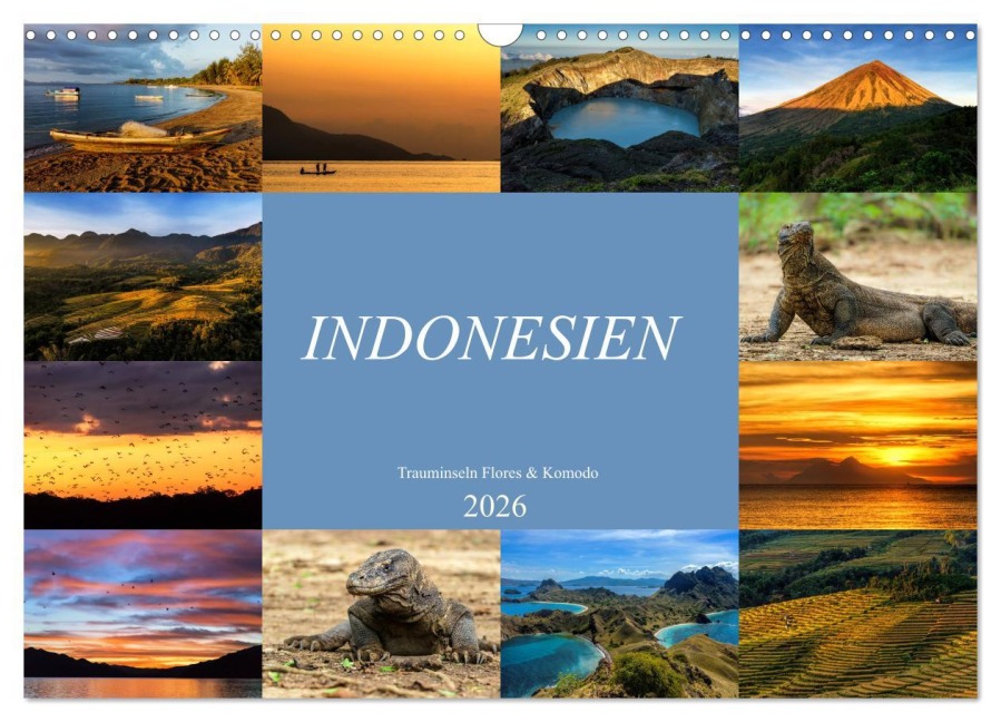 Indonesien - Inselparadies Flores & Komodo (Wandkalender 2026 DIN A3 quer), CALVENDO Monatskalender - Sandra Schänzer