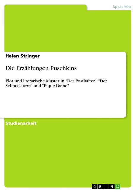 Die Erzählungen Puschkins - Helen Stringer