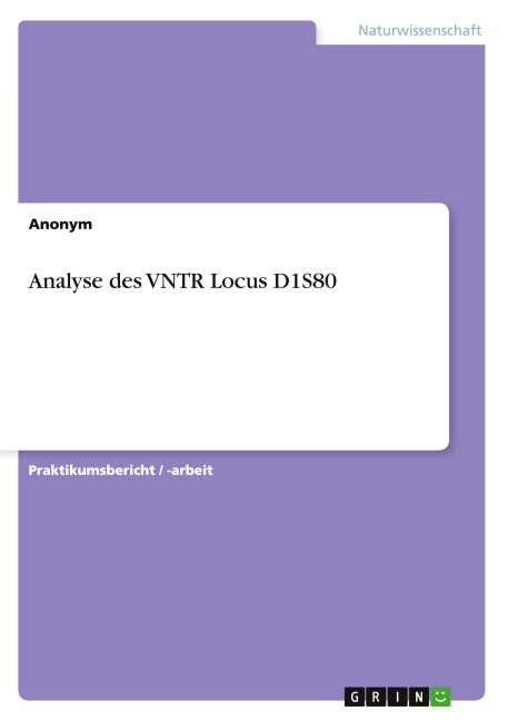 Analyse des VNTR Locus D1S80 - Anonymous