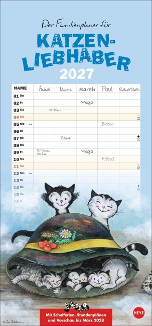 Jacob Familienplaner für Katzenliebhaber 2027 - Sven Hartmann