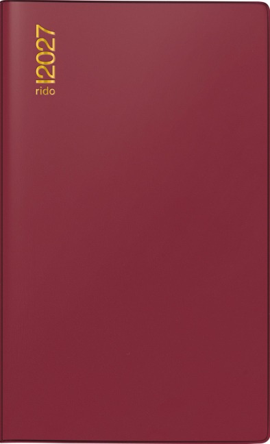 rido/idé 7046892297 Taschenkalender Mod. M-Planer 2027 A6, Kunststoff, bordeaux - 