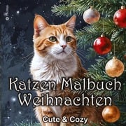 Cover-Bild zum Titel 'Katzen Malbuch Weihnachten - Katzenmalbuch Weihnachten - Süße Katzen Vintage Katzenwelt' von 'Kenya Kooper'